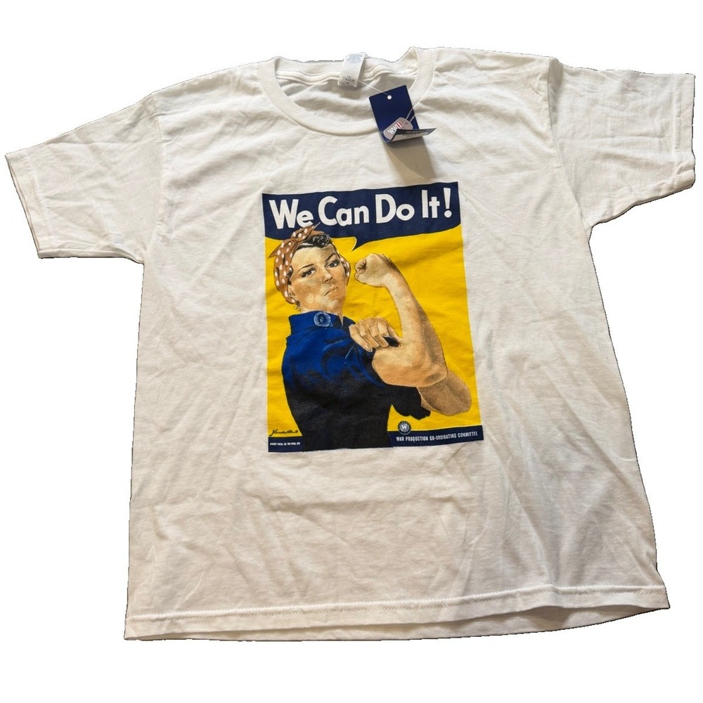 Vintage Rosie the Riveter We Can Do It T Shirt Jerzees Deadstock NWT WWII Small